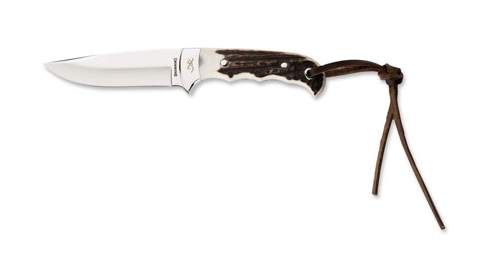 Browning 525 Stag Handle,SS Fixed Blade Knife 322525