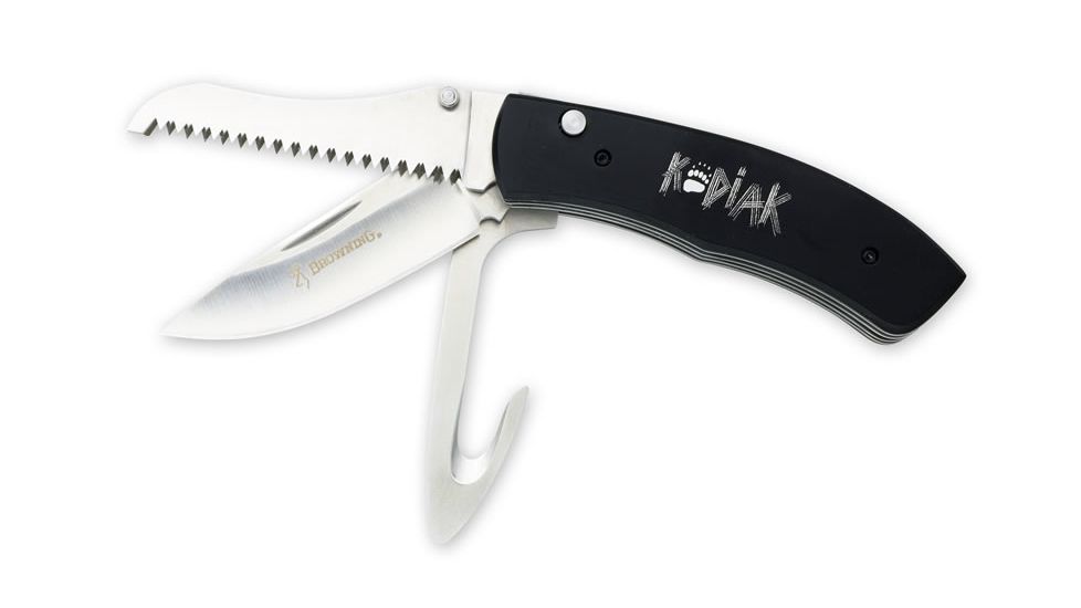 Browning 627 Kodiak Black Handle,3 Blade Folding Knife 322629