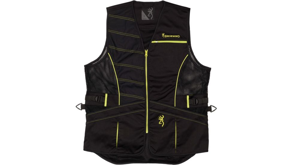 Browning Ace Shooting Vest, Black/Volt, M, 3050456302