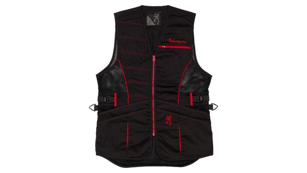 Browning Ace Shooting Vest - Womens, Black/Red, XL, 3050217104