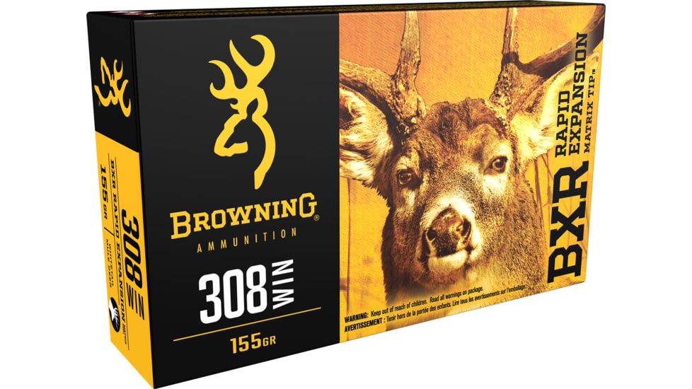 Browning BXR .308 Winchester 155 grain Rapid Expansion Matrix Tip Centerfire Rifle Ammo, 20 Rounds, B192103081