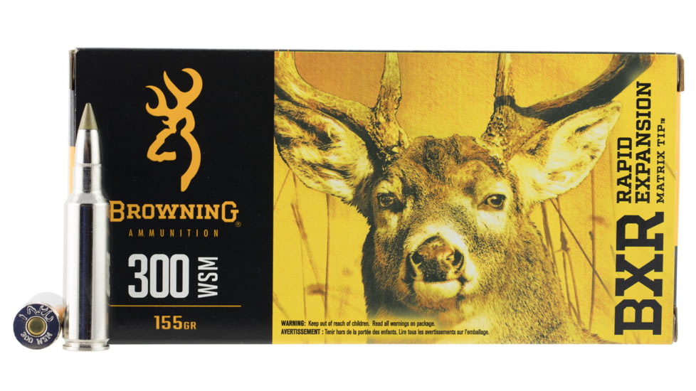 Browning BXR .300 Winchester Short Magnum 155 grain Rapid Expansion Matrix Tip Centerfire Rifle Ammo, 20 Rounds, B192130001
