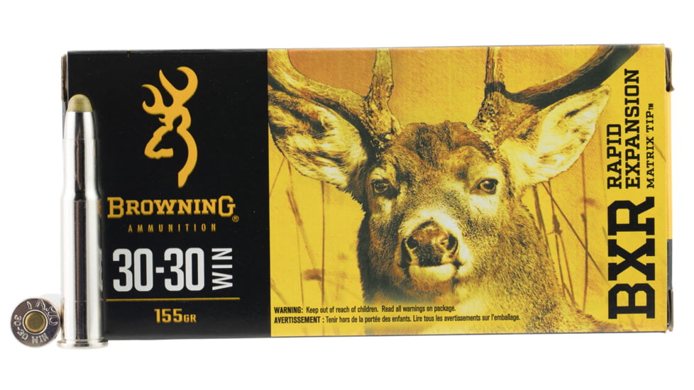 Browning BXR .30-30 Winchester 155 grain Rapid Expansion Matrix Tip Centerfire Rifle Ammo, 20 Rounds, B192130301