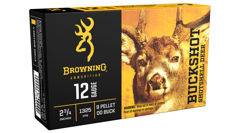 Browning Ammo B193111220 Buckshot 12 Gauge 2.75 Buckshot 9 Pellets 00 Buck Sho