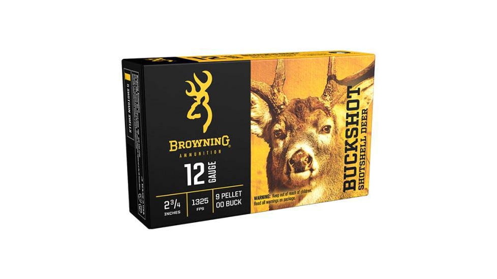 Browning Ammo B193111222 Buckshot 12 Gauge 2.75 9 Pellets 00 Buck Shot 15 Bx/
