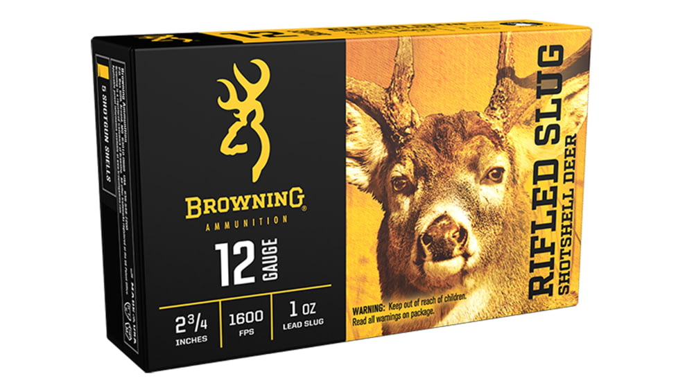 Browning Rifled Slug 12 Gauge 1 oz 2.75 in Centerfire Shotgun Slug Ammo, 5 Rounds, B193121221
