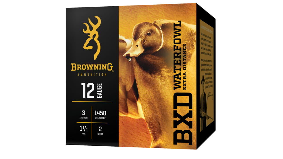 Browning BXD Waterfowl 12 Gauge 3.5 in 1 1/2 oz #2 Centerfire Shotgun Shot Ammo, 25 Rounds, B193411242