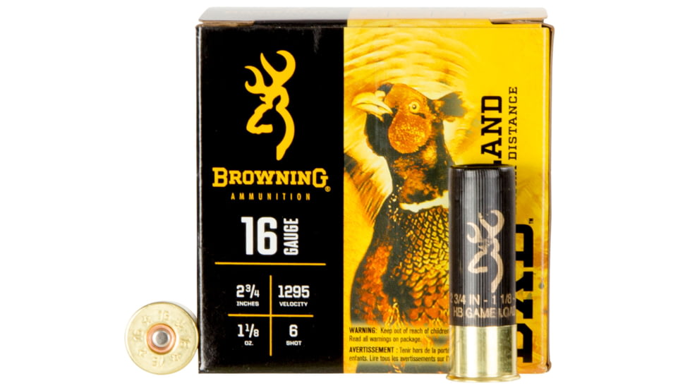 Browning BXD Upland 16 Gauge 2.75 in 1 1/8 oz #6 Centerfire Shotgun Shot Ammo, 25 Rounds, B193511626