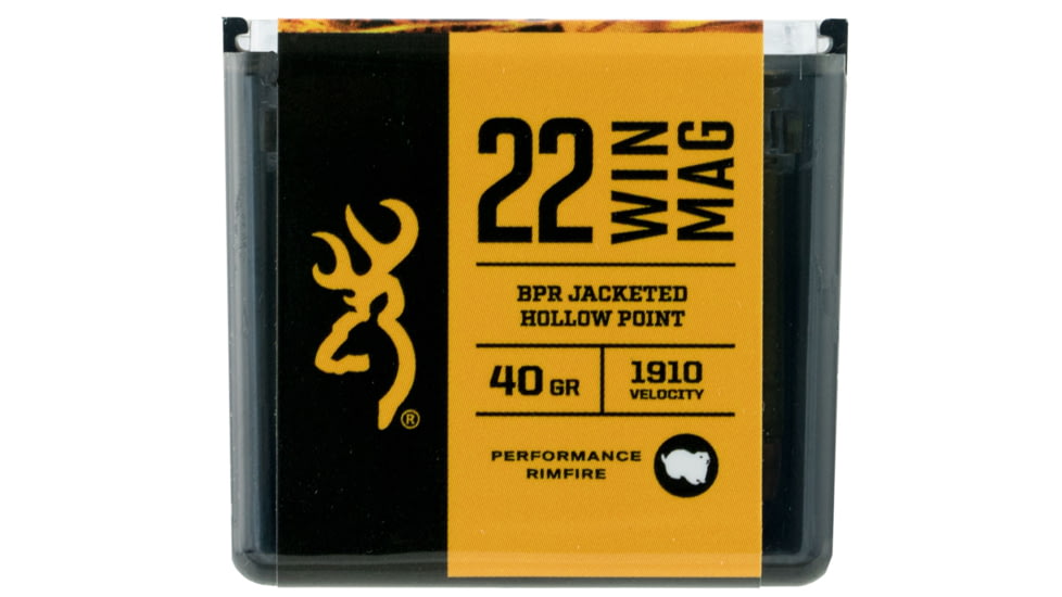 Browning BPR .22 Winchester Magnum Rimfire 40 Grain Jacketed Hollow Point Rimfire Rifle Ammo, 50 Rounds, B195122050