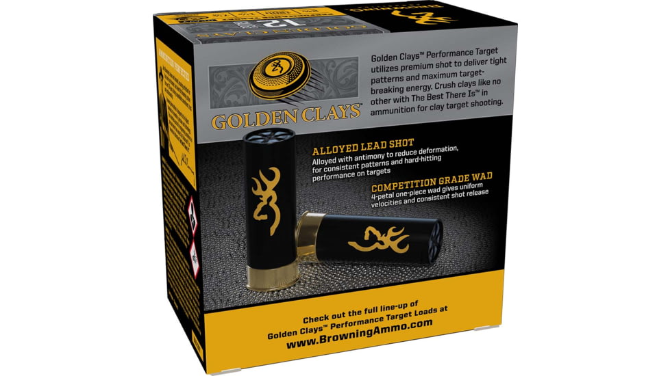 Browning Ammo Golden Clays 12Gauge 2.75 1 1/8oz 7.5Shot 25 Per Box/10 Case, BGC12M7