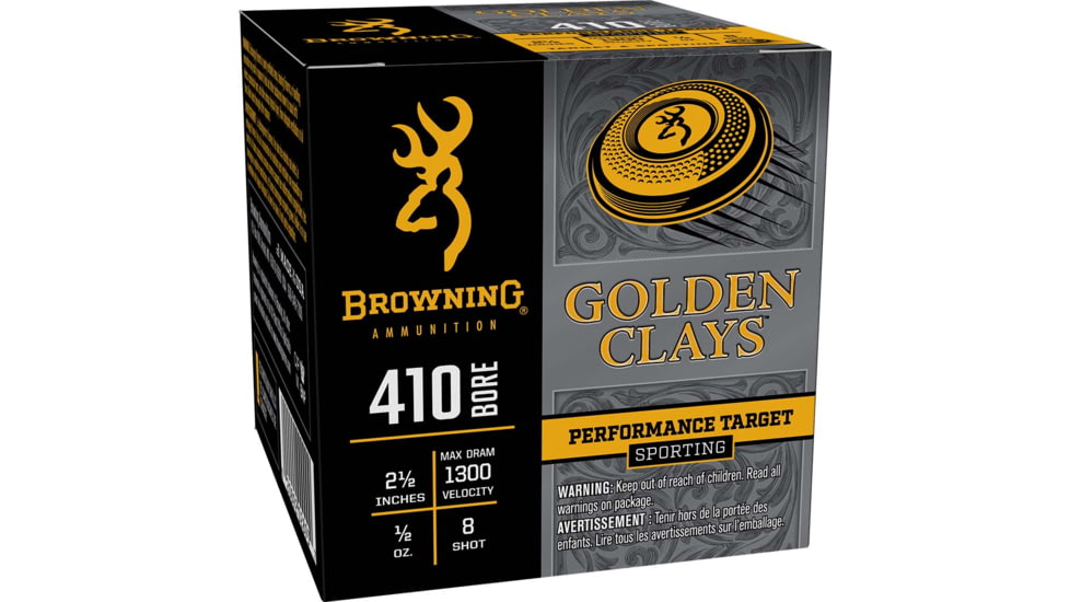 Browning Ammo Golden Clays 410Bore 2.50 1/2oz 8Shot 25 Per Box/10 Case, BGC418