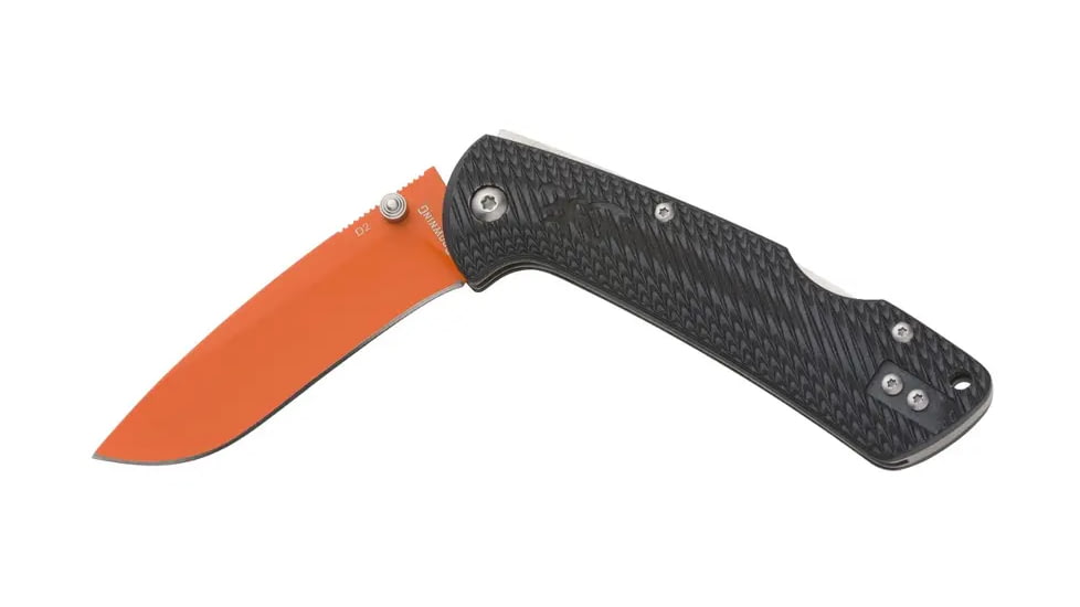 Browning Back Country Folding Knife, 3in, D2 High Carbon Steel, Drop Point, G10 Handle, N, 3220524