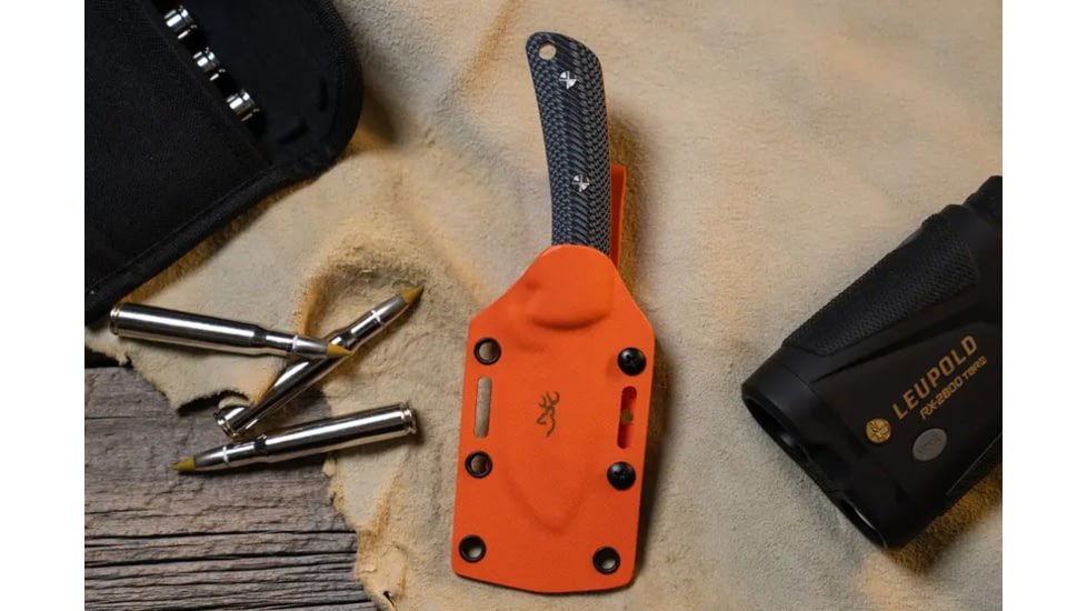 Browning Back Country Small Fixed Blade Knife - Box, 2.75in, Deep Belly Skinner, Composite Handle, Blaze, 3220499B