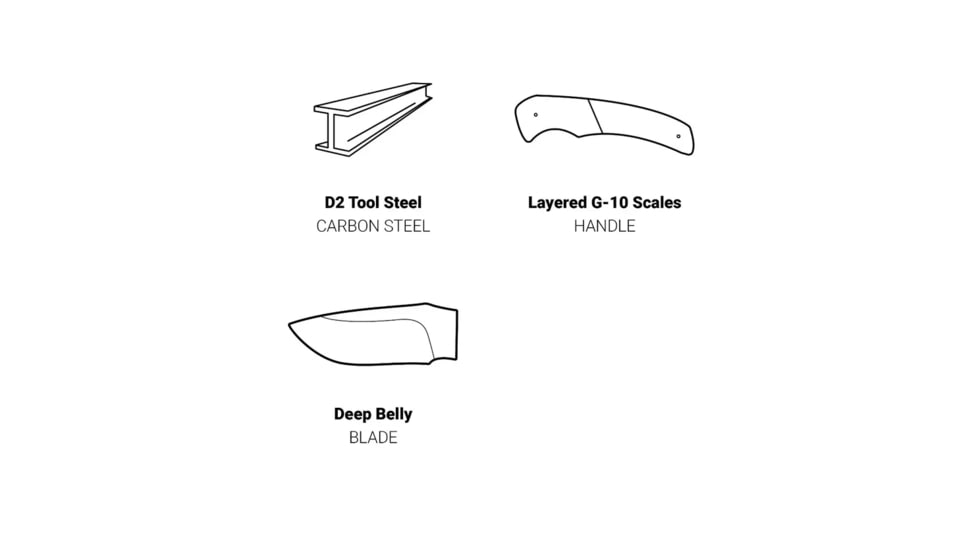 Browning Back Country Small Fixed Blade Knife - Box, 2.75in, Deep Belly Skinner, Composite Handle, Blaze, 3220499B