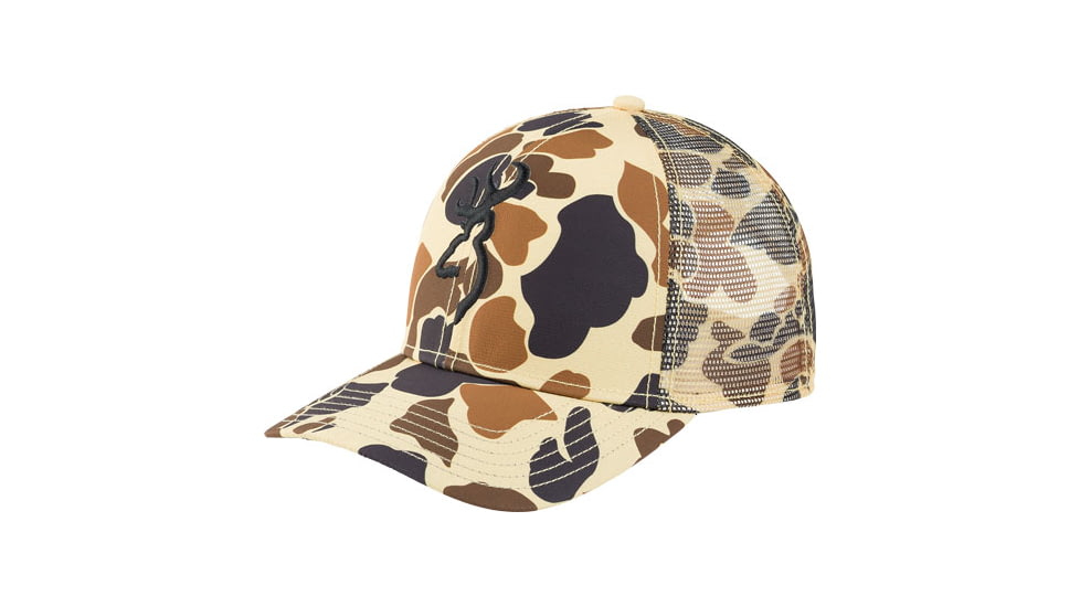 Browning Bg Cap Tradition Mesh Snapback Vintage Tan Buckmark Osfm