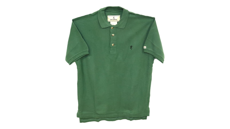 Browning Bg Jr. Short Sleeve Buck Mark Polo Jr. Small Forest Green