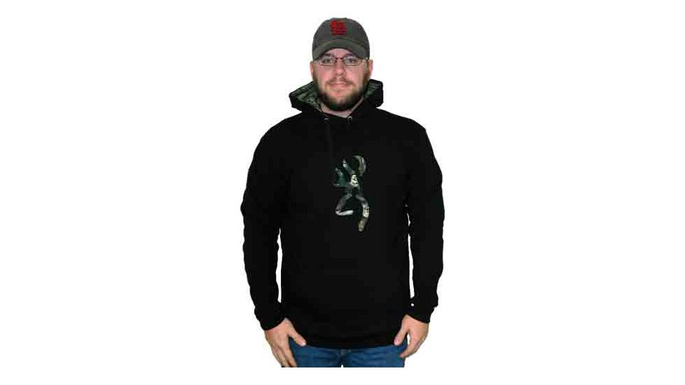 Browning Bg Men's Hoodie Black/camo Large W/buck Mark Logo