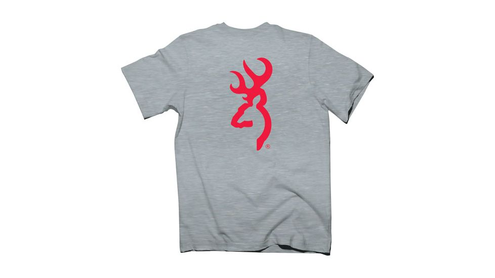 Browning Bg Men's T-shirt Red Buckmark Xx-large Heather Gray