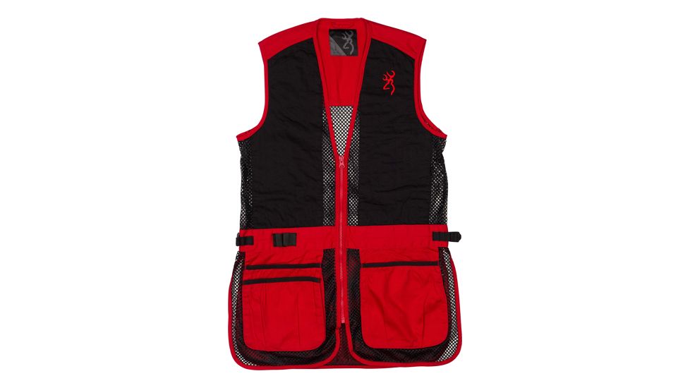Browning Bg Mesh Shooting Vest R-hand Youth's X-large Black/red