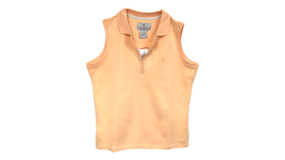Browning Bg Women's Sleeveless Polo Large Peach