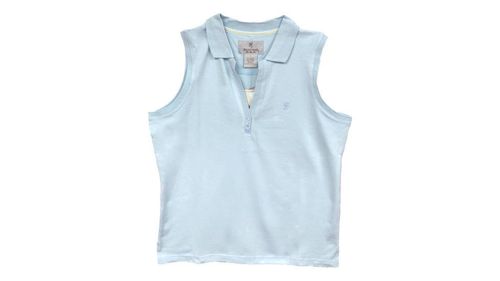 Browning Bg Women's Sleeveless Polo Xx-large Ice Blue