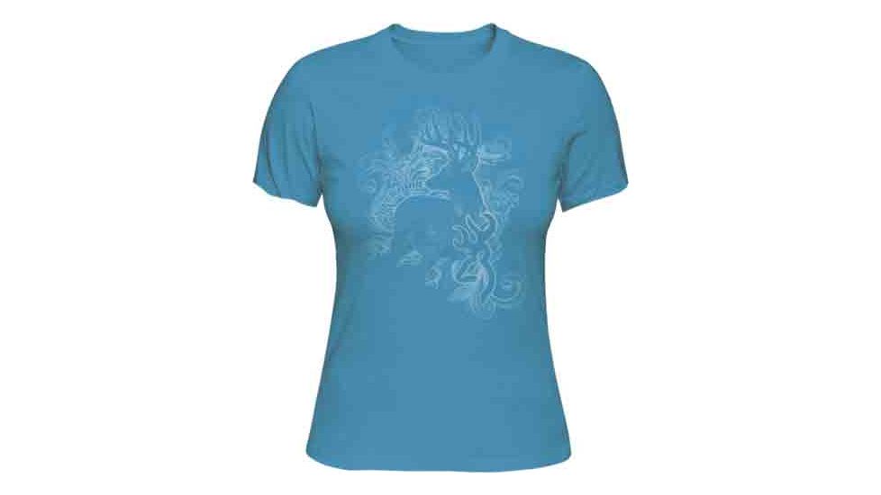 Browning Bg Women's T-shirt ''victorian Deer'' Small Cobalt Blue