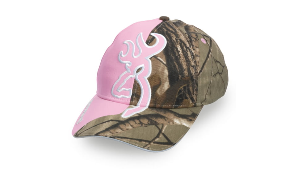 Browning Big Buckmark and Camo Cap, Realtree AP/Pink, Adult cap adjustable fit 308204212