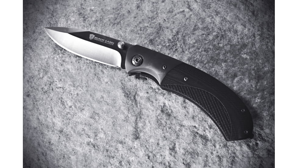 Browning Black Label Checkmate Knife - Black w/ Silver Blade 320143BLO