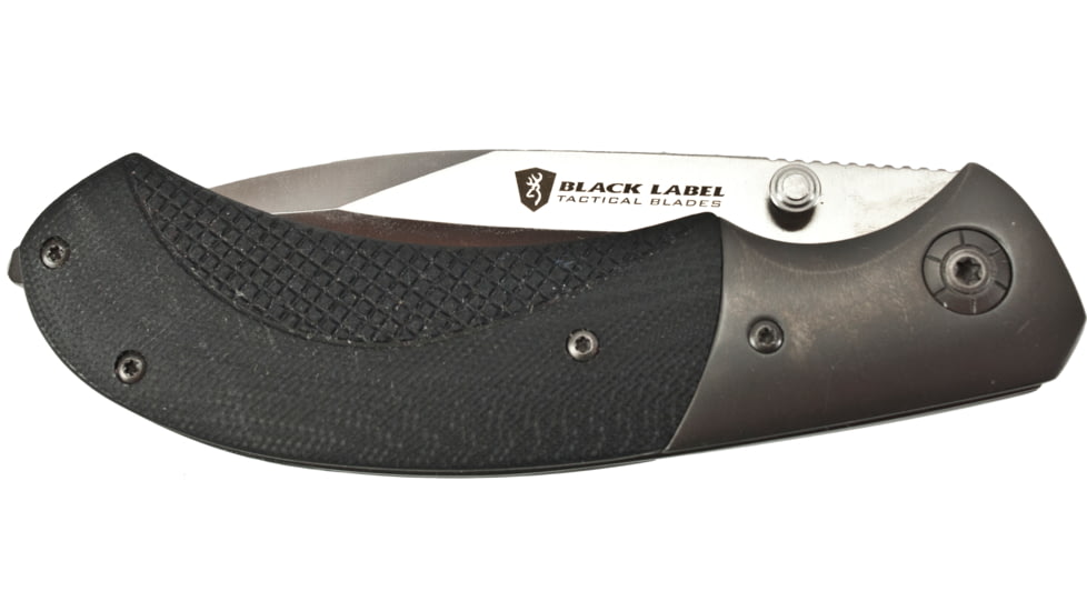 Browning Black Label Checkmate Knife - Black w/ Silver Blade 320143BLO