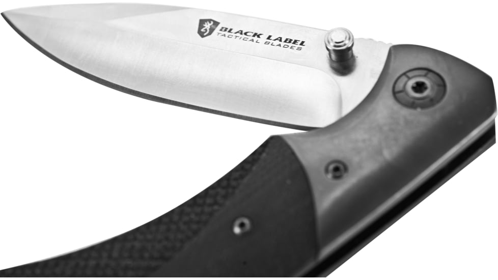 Browning Black Label Checkmate Knife - Black w/ Silver Blade 320143BLO
