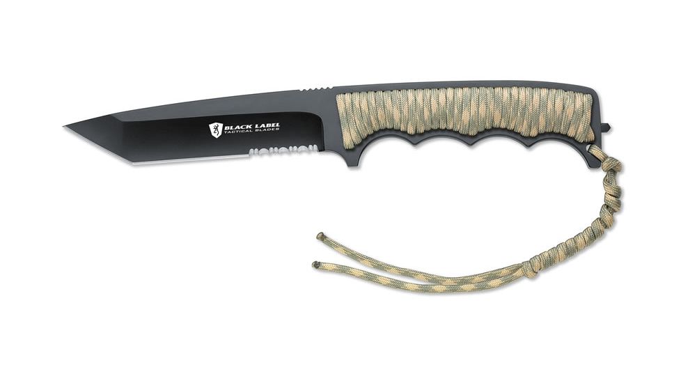 Browning 117BL Black Label Stone Cold Tanto Cord Knife w/ Tactical Fixed Blade 320117BL