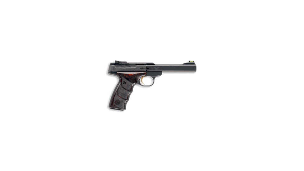 Browning Buck-Mark-Plus-Rosewood-UDX Pistol, .22 Long Rifle, 5.5 in barrel, matte blue aluminum frame, rosewood Ultragrip DX grip, blowback operated semi-auto, single-action, fiber-optic front, adj. target rear, 10 round magazine, BBM-PLUS-RW-UDX-FRRMPG
