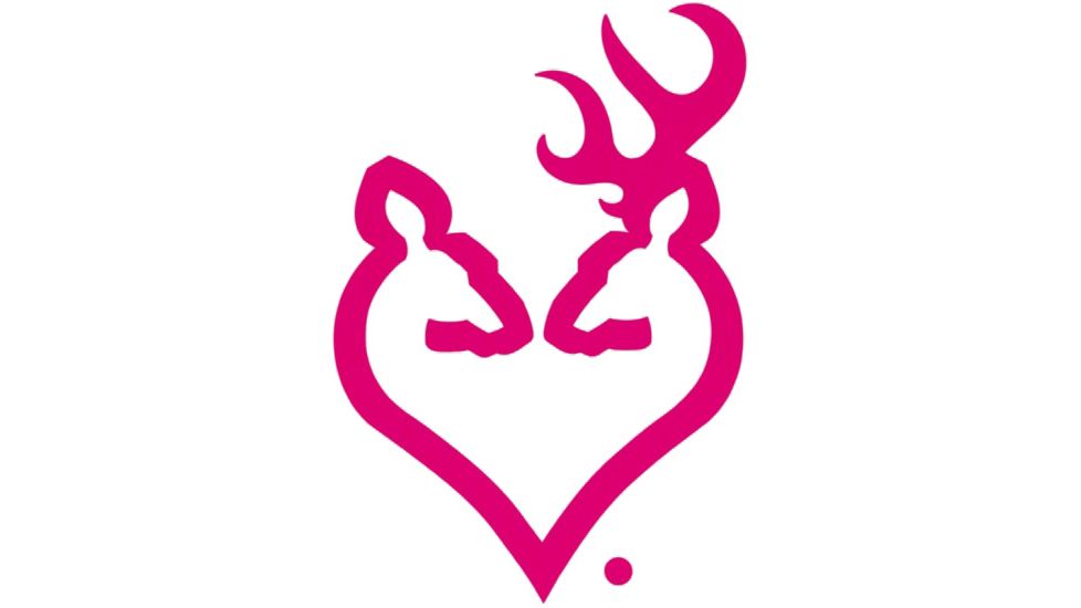 Browning Buck Heart 10in Decal, Hot Pink 3922291051