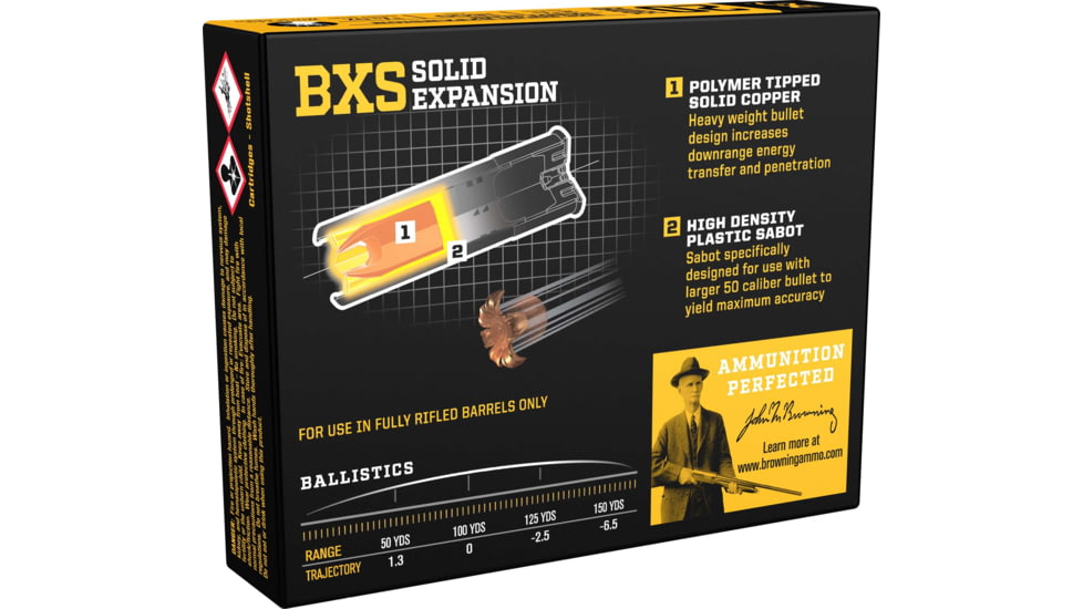 Browning BSX 20 Gauge 3/4 oz 2.75in Sabot Slug Centerfire Shotgun Slug Ammo, 5 Rounds, B193112021