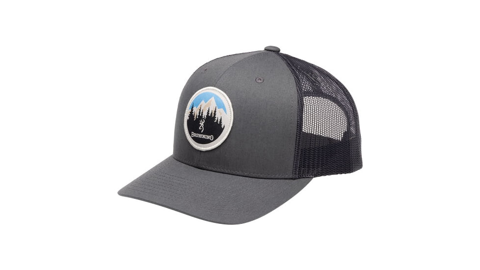 Browning Cap Brimrock Mesh Back Circle Mntn Patch Carbon*, 308071791