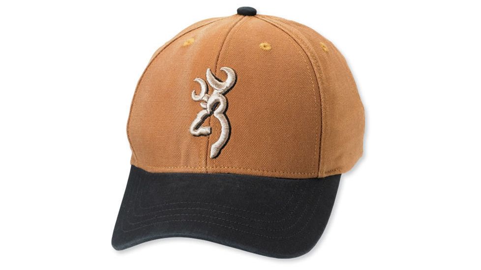 Browning Canvas Contrast Brim Cap with Buckmark, Acorn/Black 308215781