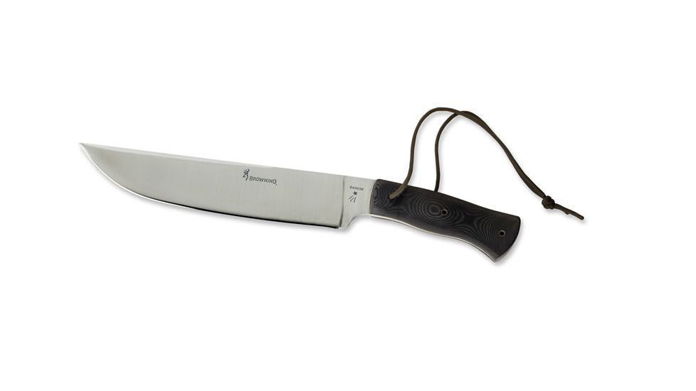 Browning Competition Knives Crowell/Barker Knife,Black Handle,Satin Fixed Blade Knife 322580