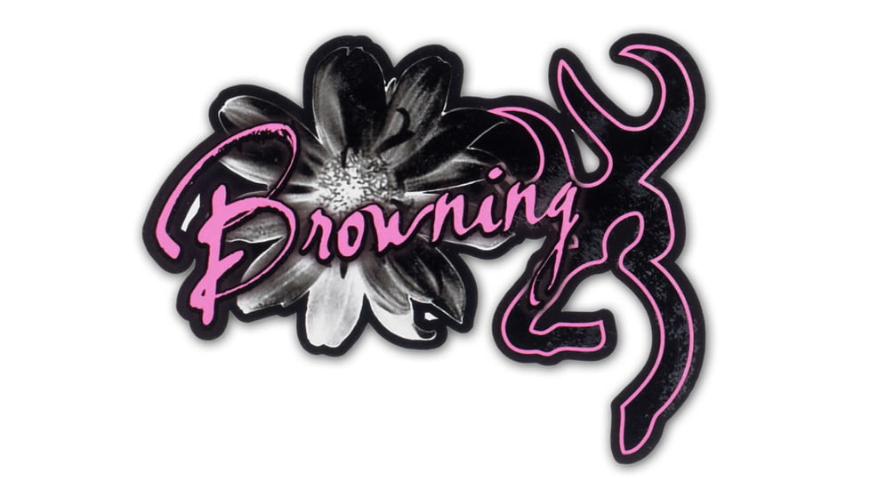 Browning Decal, 5 inch Daisy Black/Pink