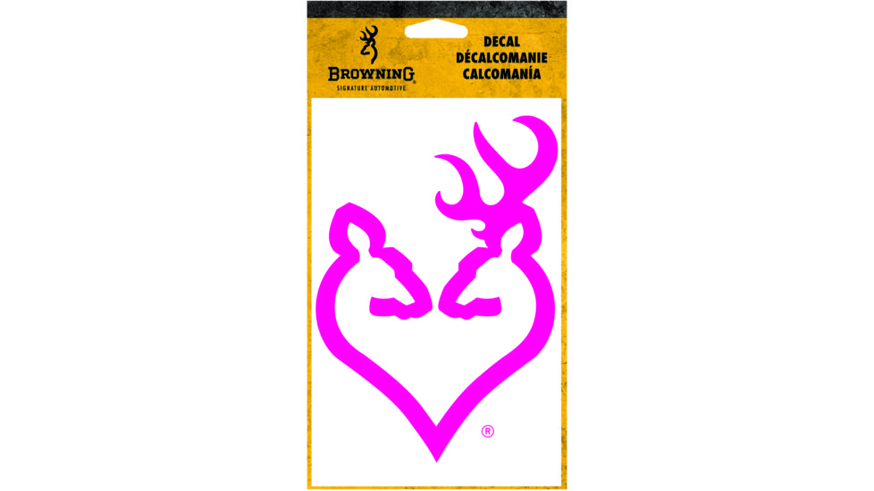 Browning Decal, 6in Pink Buckheart, Pink BDE1211