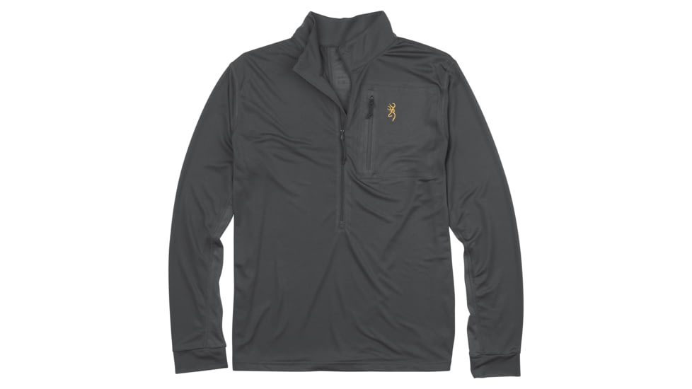 Browning Early Season 3/4 Zip Shirt - Mens, Carbon Gray, Large, 3010567903