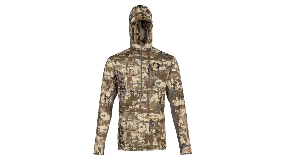 Browning Early Season Hooded 1/4 Zip LS Shirt - Men's, Small, Auric Camo, 3010823501