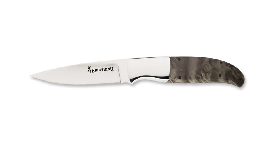 Browning Escalade Elder Burl Handle,Drop Point SS Fixed Blade Knife 322663