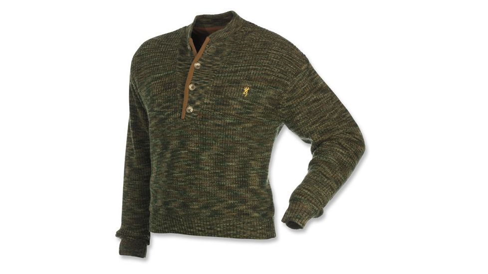 Browning Full Curl Wool Sweater with WindKill, AllTerrain Camo, M 3002032902