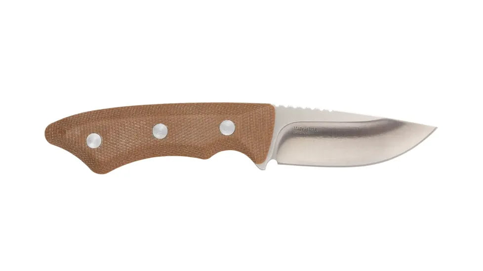 Browning Guide Series Fixed Blade Knife, 3in, Sandvik 14C28N, Drop Point, Composite Handle, Split Grain Leather, 3220498B