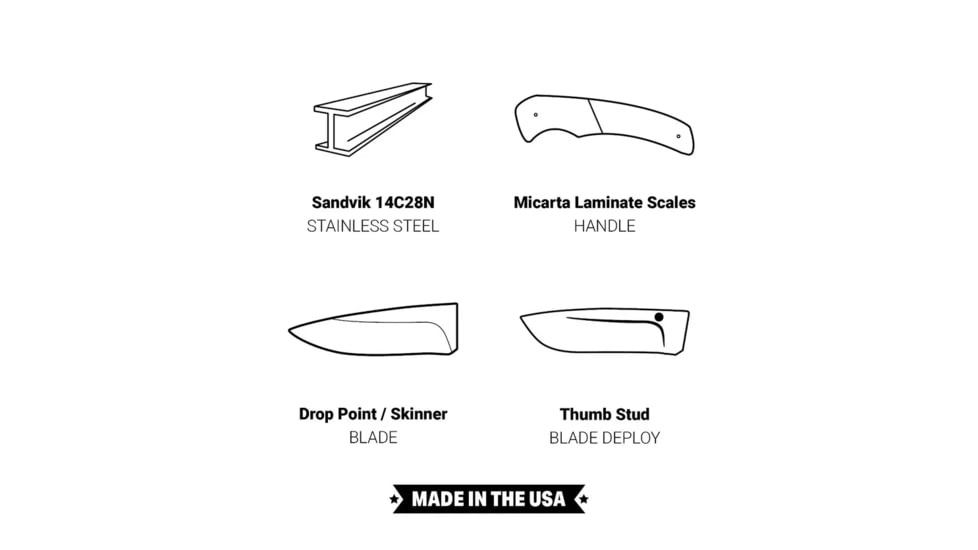Browning Guide Series Fixed Blade Knife, 3in, Sandvik 14C28N, Drop Point, Composite Handle, Split Grain Leather, 3220498B