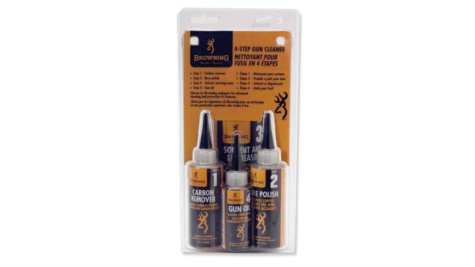 Browning Gun Care,4-Step Cleaner,Prepack 123400