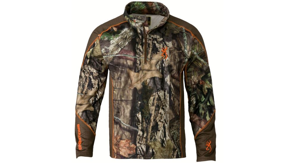 Browning Hellfts Canyon Midweight Base Layer 1/4 Zip Top, MOBUC, S 3018052801