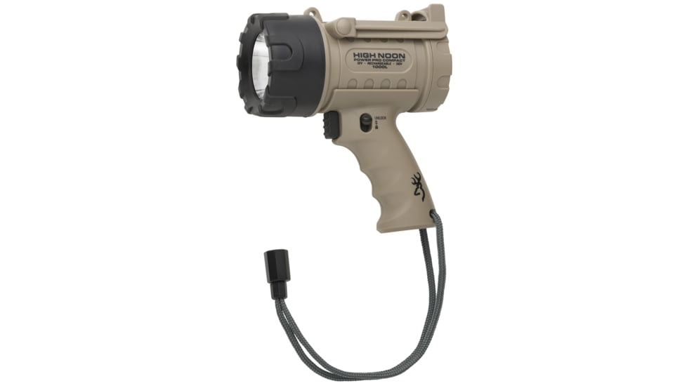 Browning High Noon Power Pro Compact Rechargeable LED Spotlight, 1250 Lumens, FDE, 3717000