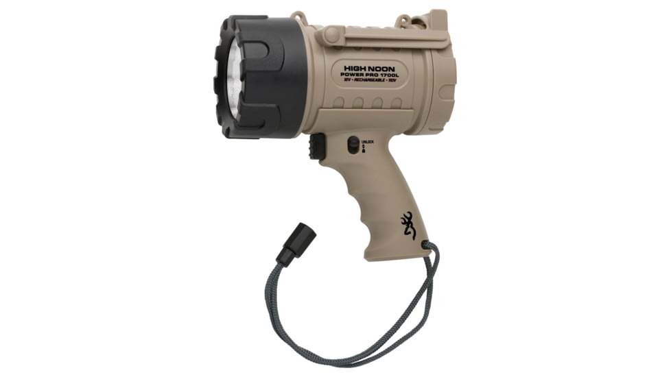 Browning High Noon Power Pro Spotlight, Lithium-ion, 1700 Lumens, LED, White, Polymer, 3717805