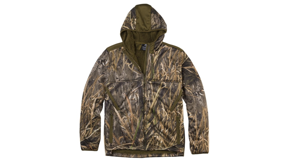 Browning High Pile Hooded Jacket - Mens, Mossy Oak Shadow Grass Habitat, XL, 3045465904